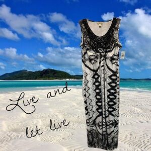 NWT LIVE AND LET LIVE BLACK/WHITE MAXI